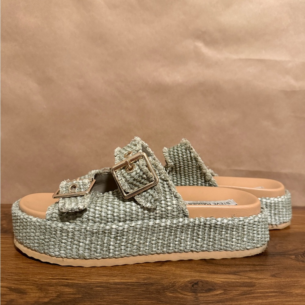 Steve Madden Woven Platform Slide Kerrigan Sandals - women’s size 8